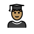 student: medium skin tone Discord emoji — free static PNG download