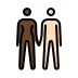woman and man holding hands: dark skin tone, light skin tone Discord emoji — free static PNG download