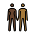 woman and man holding hands: dark skin tone, medium-dark skin tone Discord emoji — free static PNG download
