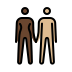 woman and man holding hands: dark skin tone, medium-light skin tone Discord emoji — free static PNG download