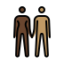 woman and man holding hands: dark skin tone, medium skin tone Discord emoji — free static PNG download