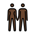 woman and man holding hands: dark skin tone Discord emoji — free static PNG download
