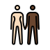 woman and man holding hands: light skin tone, dark skin tone Discord emoji — free static PNG download
