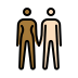 woman and man holding hands: medium-dark skin tone, light skin tone Discord emoji — free static PNG download
