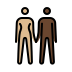 woman and man holding hands: medium-light skin tone, dark skin tone Discord emoji — free static PNG download