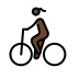 woman biking: dark skin tone Discord emoji — free static PNG download