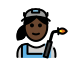woman factory worker: dark skin tone Discord emoji — free static PNG download