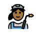 woman factory worker: medium-dark skin tone Discord emoji — free static PNG download