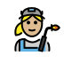woman factory worker: medium-light skin tone Discord emoji — free static PNG download
