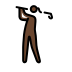 woman golfing: dark skin tone Discord emoji — free static PNG download