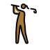 woman golfing: medium-dark skin tone Discord emoji — free static PNG download