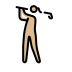 woman golfing: medium-light skin tone Discord emoji — free static PNG download