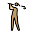 woman golfing: medium skin tone Discord emoji — free static PNG download