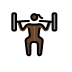 woman lifting weights: dark skin tone Discord emoji — free static PNG download