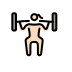 woman lifting weights: light skin tone Discord emoji — free static PNG download