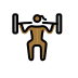 woman lifting weights: medium-dark skin tone Discord emoji — free static PNG download