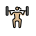 woman lifting weights: medium-light skin tone Discord emoji — free static PNG download