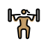 woman lifting weights: medium skin tone Discord emoji — free static PNG download