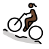woman mountain biking: dark skin tone Discord emoji — free static PNG download