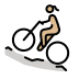 woman mountain biking: medium-light skin tone Discord emoji — free static PNG download