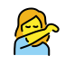 woman sneezing into elbow Discord emoji — free static PNG download