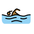 woman swimming: medium-dark skin tone Discord emoji — free static PNG download