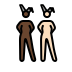 women with bunny ears: dark skin tone, light skin tone Discord emoji — free static PNG download