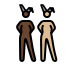 women with bunny ears: dark skin tone, medium-light skin tone Discord emoji — free static PNG download