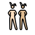 women with bunny ears: light skin tone, medium-light skin tone Discord emoji — free static PNG download