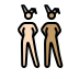 women with bunny ears: light skin tone, medium skin tone Discord emoji — free static PNG download
