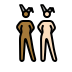 women with bunny ears: medium-dark skin tone, light skin tone Discord emoji — free static PNG download