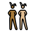 women with bunny ears: medium-dark skin tone, medium-light skin tone Discord emoji — free static PNG download