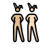 women with bunny ears: medium-light skin tone, light skin tone Discord emoji — free static PNG download