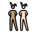 women with bunny ears: medium skin tone, light skin tone Discord emoji — free static PNG download