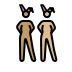 women with bunny ears: medium skin tone, medium-light skin tone Discord emoji — free static PNG download