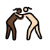 women wrestling: dark skin tone, light skin tone Discord emoji — free static PNG download