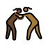 women wrestling: dark skin tone, medium-dark skin tone Discord emoji — free static PNG download