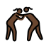 women wrestling: dark skin tone Discord emoji — free static PNG download