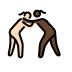 women wrestling: light skin tone, dark skin tone Discord emoji — free static PNG download