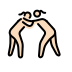 women wrestling: light skin tone Discord emoji — free static PNG download