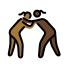 women wrestling: medium-dark skin tone, dark skin tone Discord emoji — free static PNG download