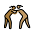 women wrestling: medium-dark skin tone, medium skin tone Discord emoji — free static PNG download
