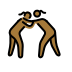 women wrestling: medium-dark skin tone Discord emoji — free static PNG download