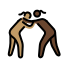 women wrestling: medium skin tone, dark skin tone Discord emoji — free static PNG download
