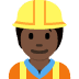 construction worker: dark skin tone 👷🏿 Discord emoji — free static PNG download