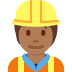 construction worker: medium-dark skin tone 👷🏾 Discord emoji — free static PNG download