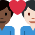 couple with heart: man, man, dark skin tone, light skin tone 👨🏿‍❤️‍👨🏻 Discord emoji — free static PNG download