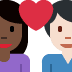 couple with heart: woman, man, dark skin tone, light skin tone 👩🏿‍❤️‍👨🏻 Discord emoji — free static PNG download