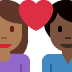 couple with heart: woman, man, medium-dark skin tone, dark skin tone 👩🏾‍❤️‍👨🏿 Discord emoji — free static PNG download