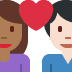 couple with heart: woman, man, medium-dark skin tone, light skin tone 👩🏾‍❤️‍👨🏻 Discord emoji — free static PNG download